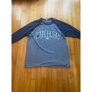 University of New Hampshire Wildcats Raglan Baseball T Shirt Men's Gray Navy M